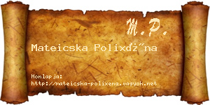 Mateicska Polixéna névjegykártya